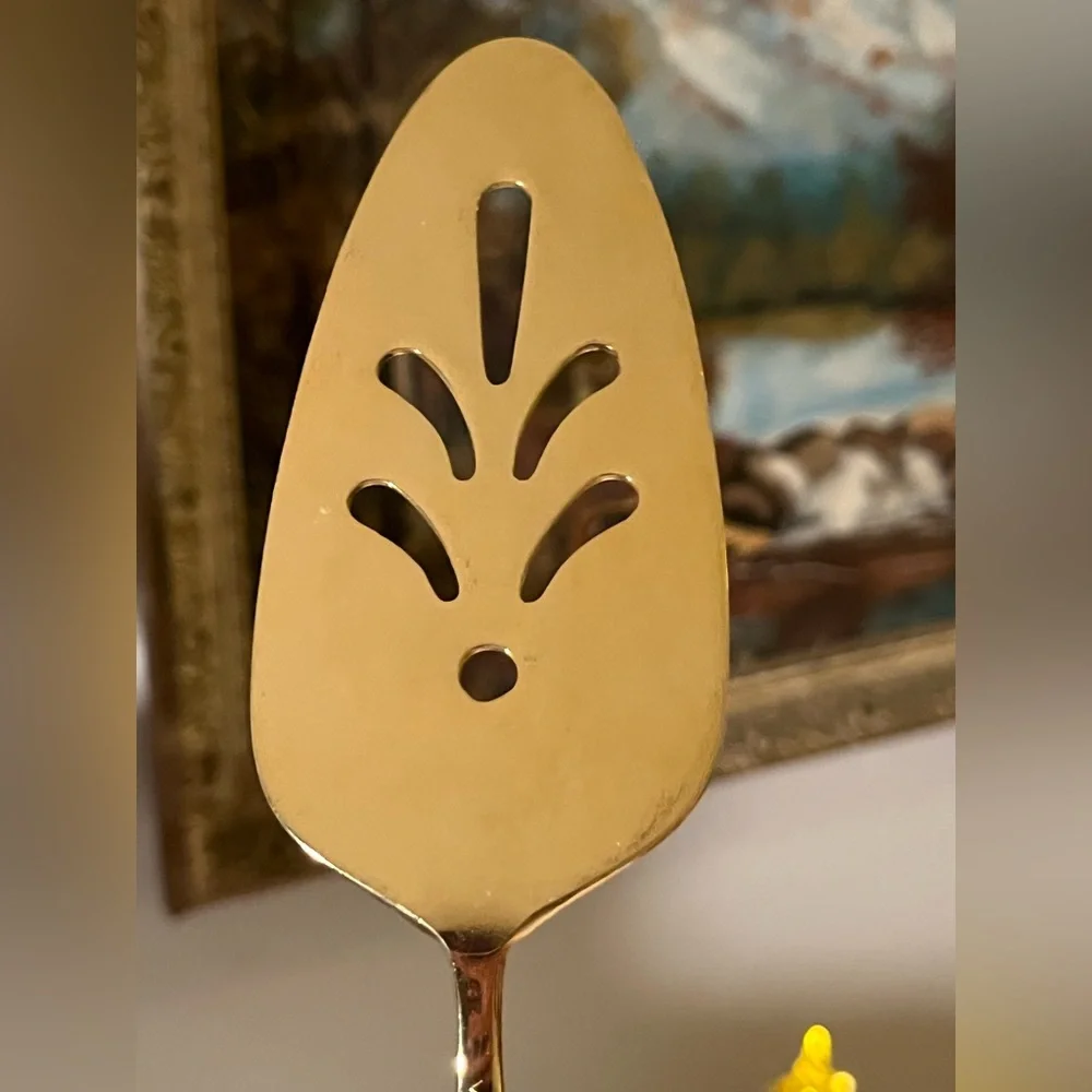 VIP gold tone electroplated serving set of 3 utensils cake server spoon fork